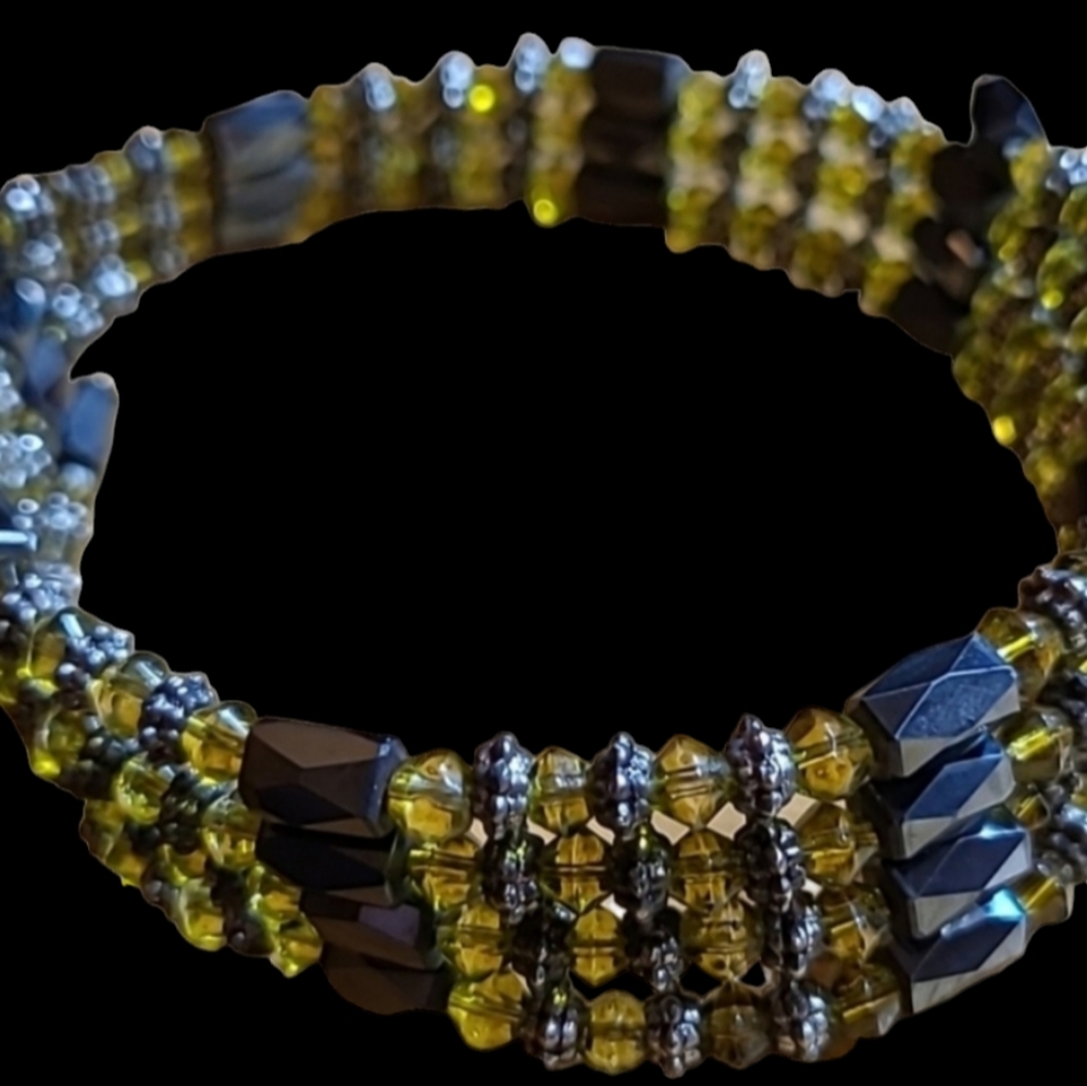 Handmade 27 inch Hematite Magnetic Bracelet L8